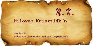 Milovan Krisztián névjegykártya